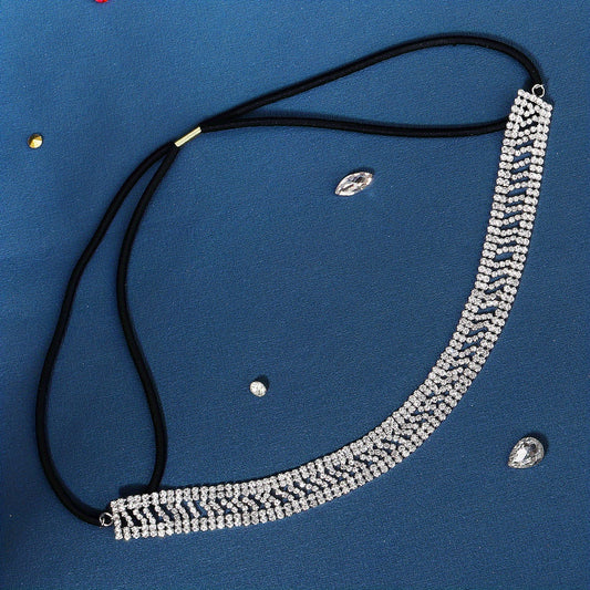 Rhinestone Decor Hair Band Elastic Headband Wedding Hair Accessory