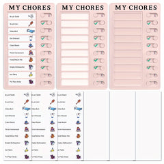 3pcs Daily Schedule Chore Chart Memo Checklist Board