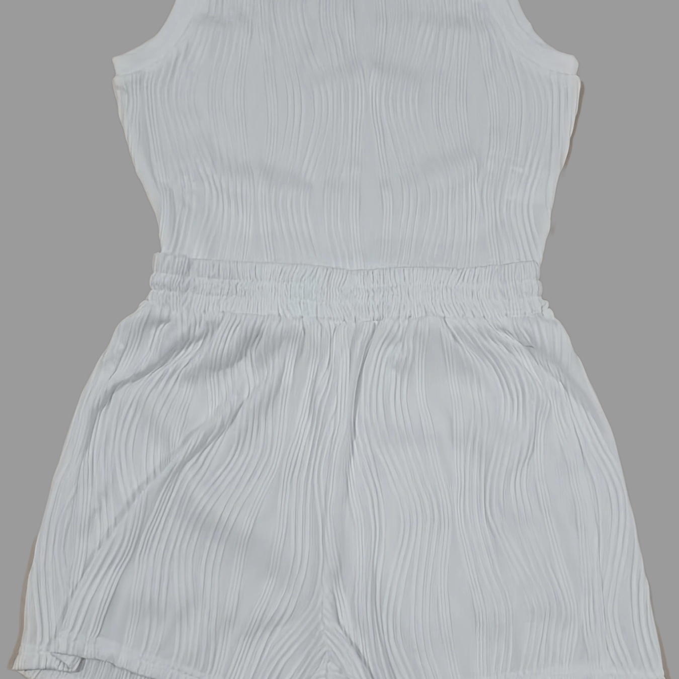 Sleeveless Mock Neck Tank Top & Shorts Set