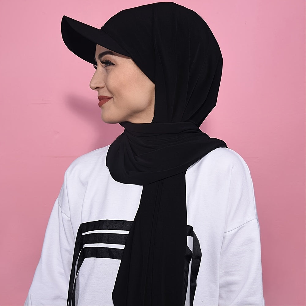 Chiffon Baseball Cap Scarf Women's Solid Accessories