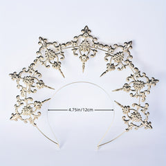 Large Goddess Crown Headband Golden Hair Accessories