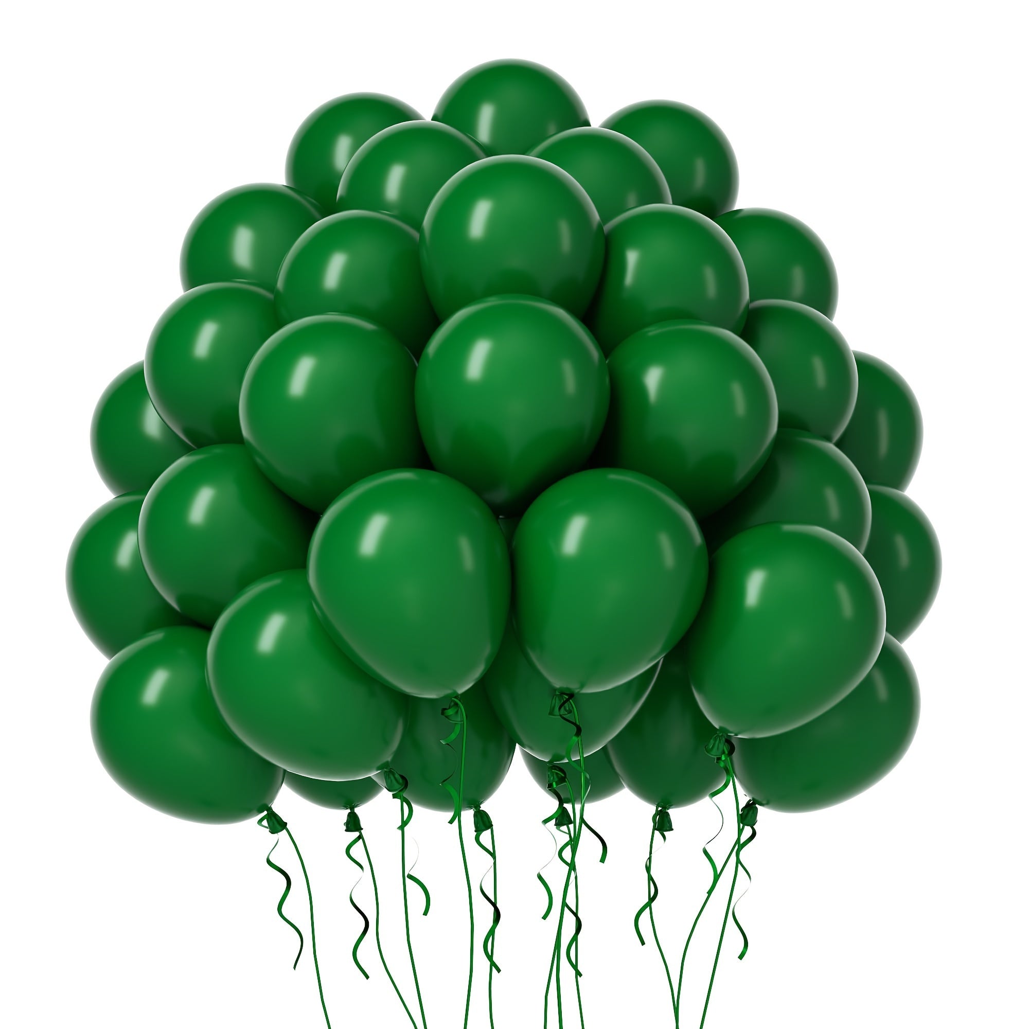 50 Dark Green Latex Balloons for Party Decorations