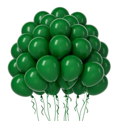 50 Dark Green Latex Balloons for Party Decorations