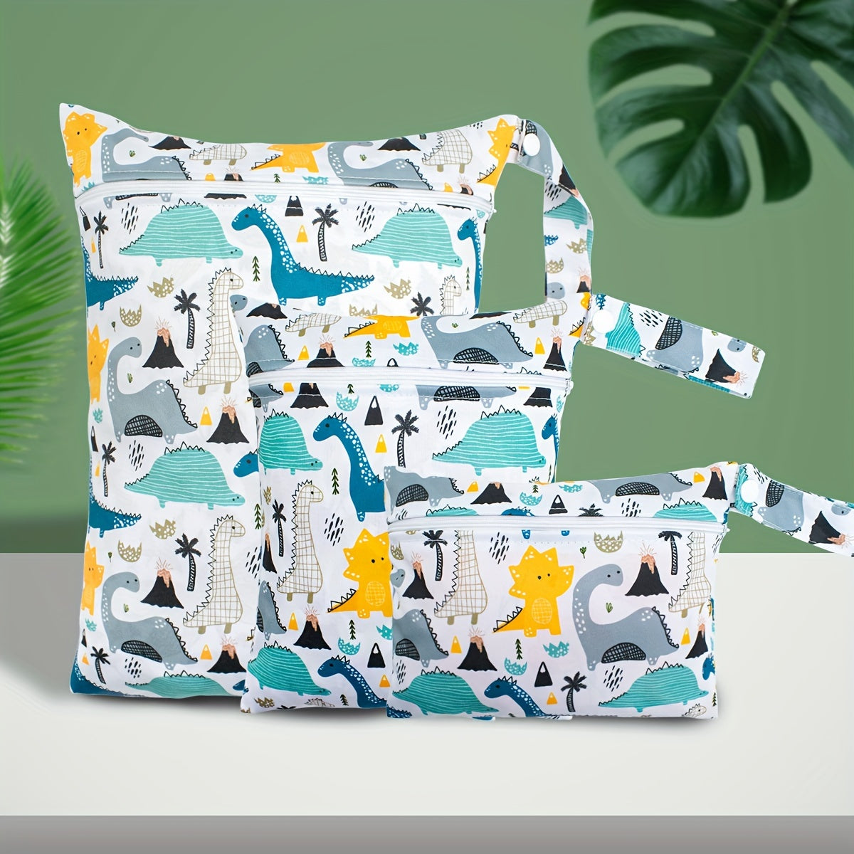 3pcs Reusable Washable Diaper Bags Adjustable Durable Polyester