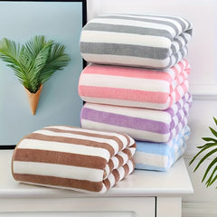 Soft Striped Bath Towel - Quick Drying Absorbent Towel