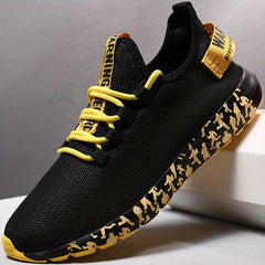 Men's Casual Breathable Mesh Lace up Walking Shoes