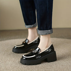Women's Platform Loafers Slip On Walking Shoes