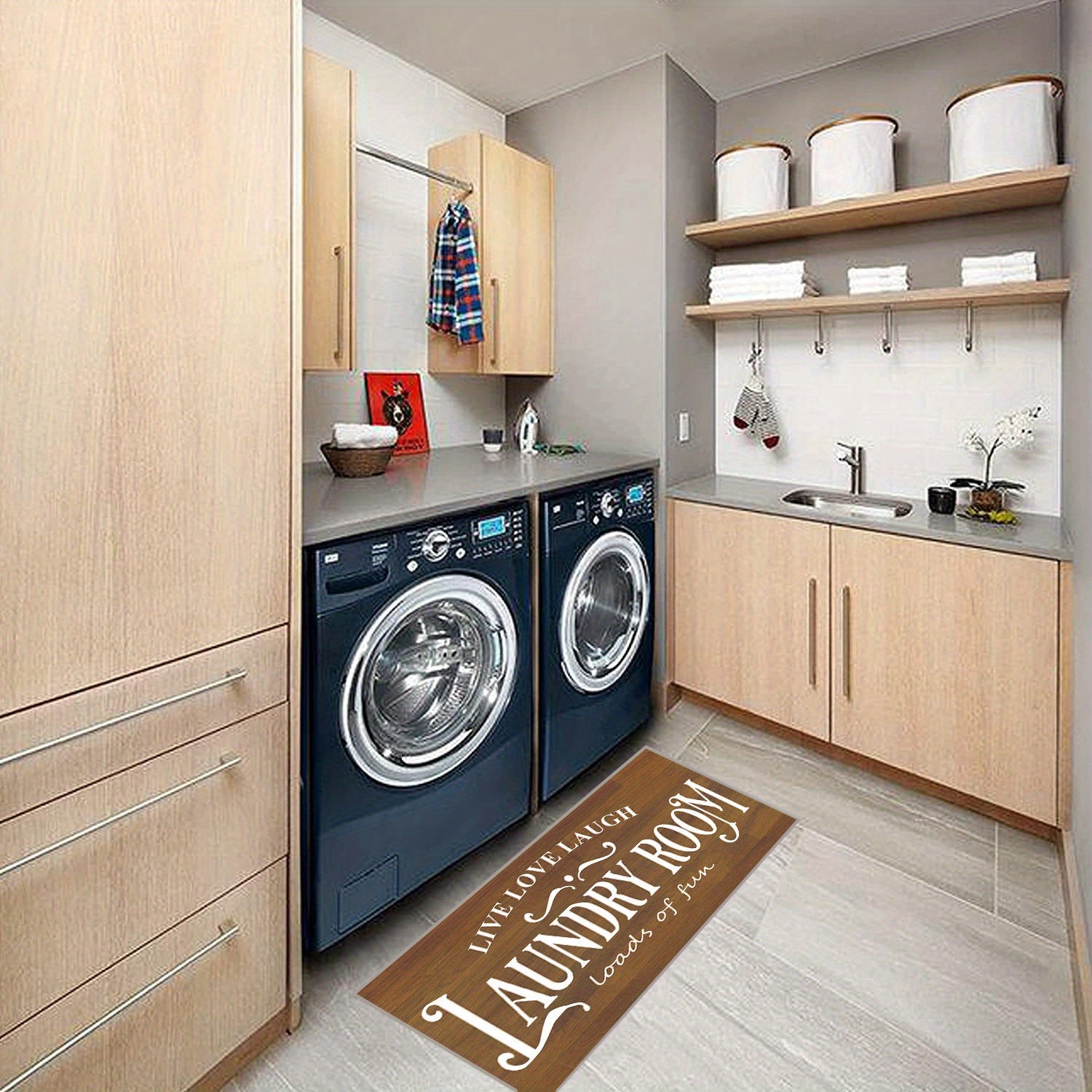 Farmhouse Laundry Room Rug Bathroom Decor Mat