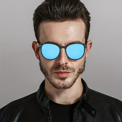 Round Frame Rice Nail Polarized Bamboo Sunglasses