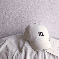 Kids Letter M Embroidery Baseball Cap Sun Protection Sunshade Hat
