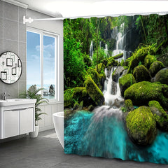 Waterfall Shower Curtain Set Stylish Bathroom Decor