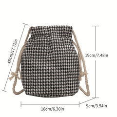 Kids Diagonal Shoulder Bag Plaid Pattern Crossbody Bag