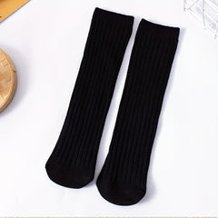 2 Pairs Preppy Style Knit Crew Socks Soft & Comfortable Girls Accessories