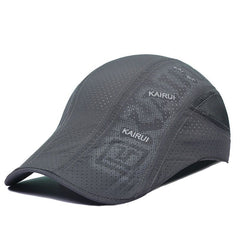 Men's Mesh Printed Forward Hat Thin Mesh Breathable Quick Drying Sunshade Beret