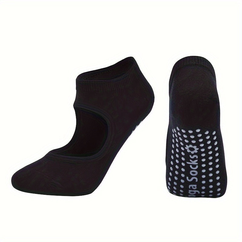 Women Pilates Socks Anti Slip Backless Yoga Ankle Dance Sports Socks