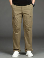 Men's Loose Straight Leg Sports Pants Waterproof Quick Dry Cargo Trousers