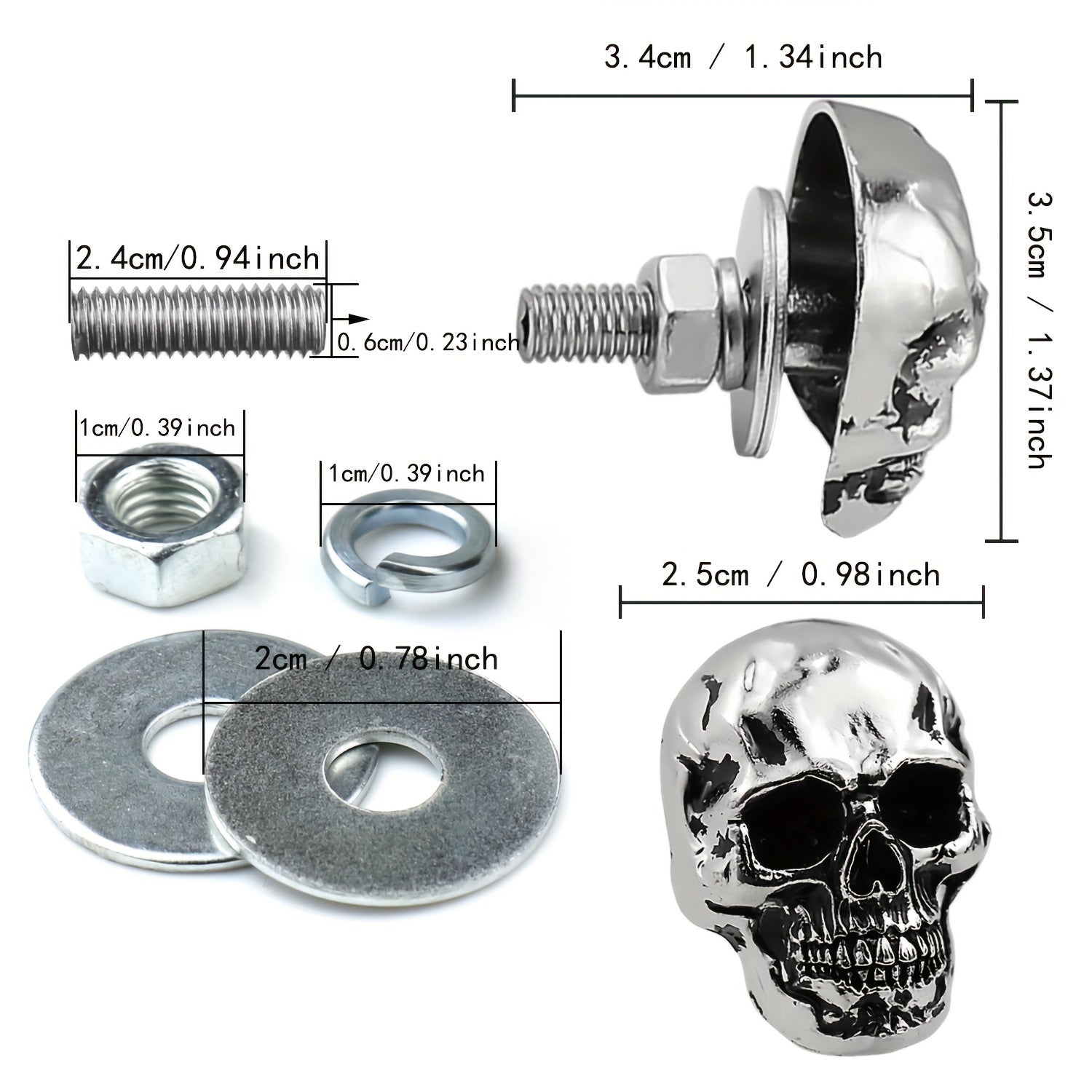 Skull Plate Screw Kit for Cars Trucks Motorcycles