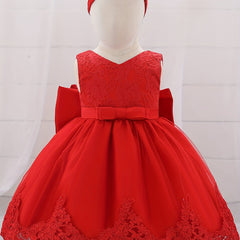 Bowknot Sleeveless Lace Princess Dress for Babies Toddlers
