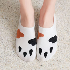 5 Pairs Cat Claw Invisible Socks Cartoon Non drop Women's Stocking