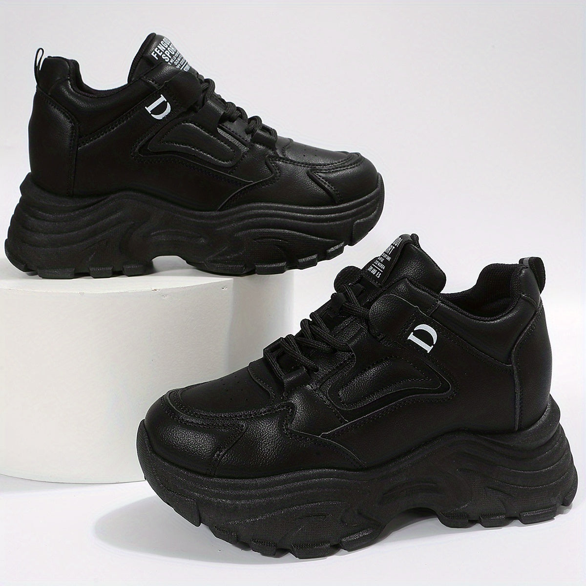 Women's Chunky Sneakers Lace Up Casual Running Shoes