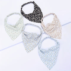 5pcs Floral Print Triangle Scarf Headband Elastic Turban Bandana Women