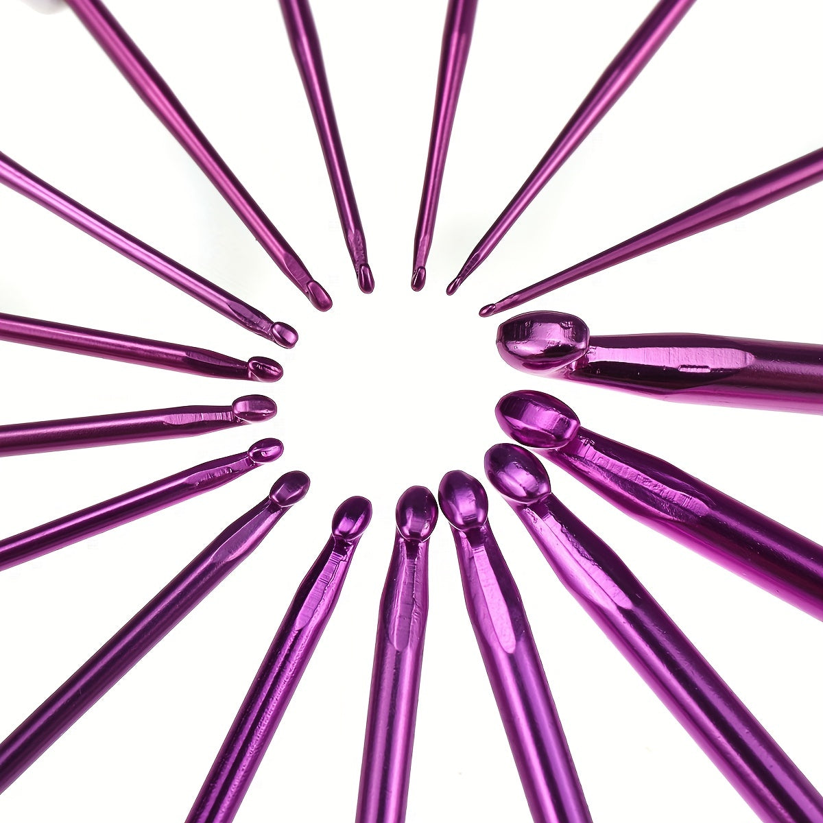 8pcs Crochet Hooks Set Ergonomic Pink Flower Pattern Needles For Knitting