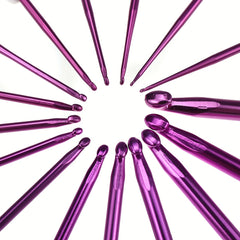 8pcs Crochet Hooks Set Ergonomic Pink Flower Pattern Needles For Knitting
