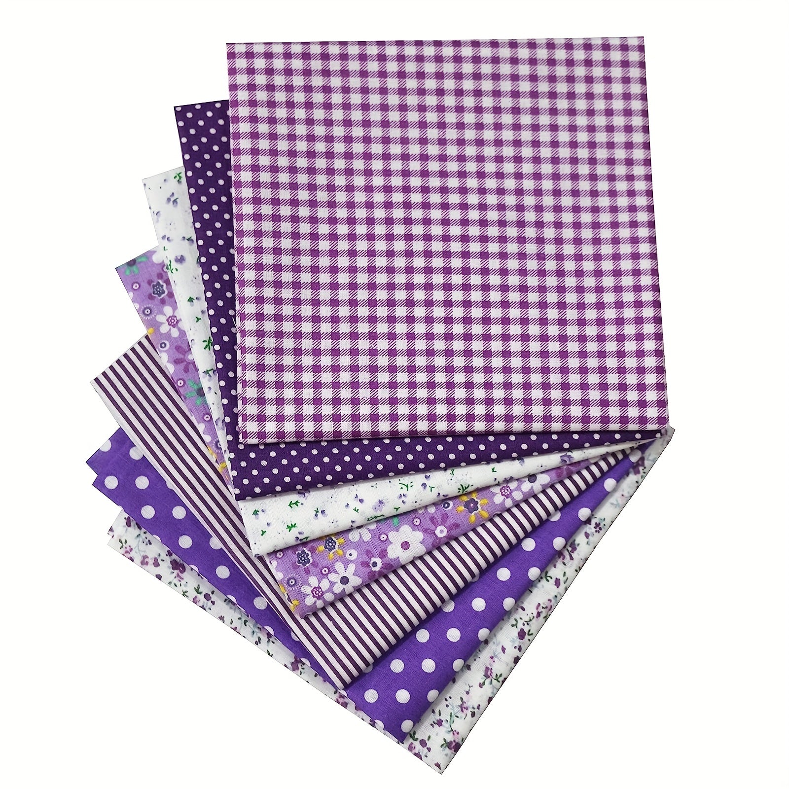 7pcs 24 89 24 Purple Printed Quilted Square Cotton Fabric Bundles