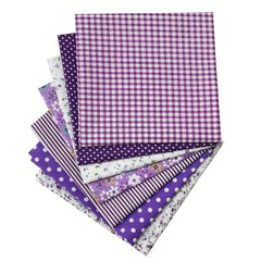 7pcs 24 89 24 Purple Printed Quilted Square Cotton Fabric Bundles