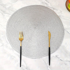 6pcs Colorful Round Cotton Placemat Insulation Mat Cutlery Mat