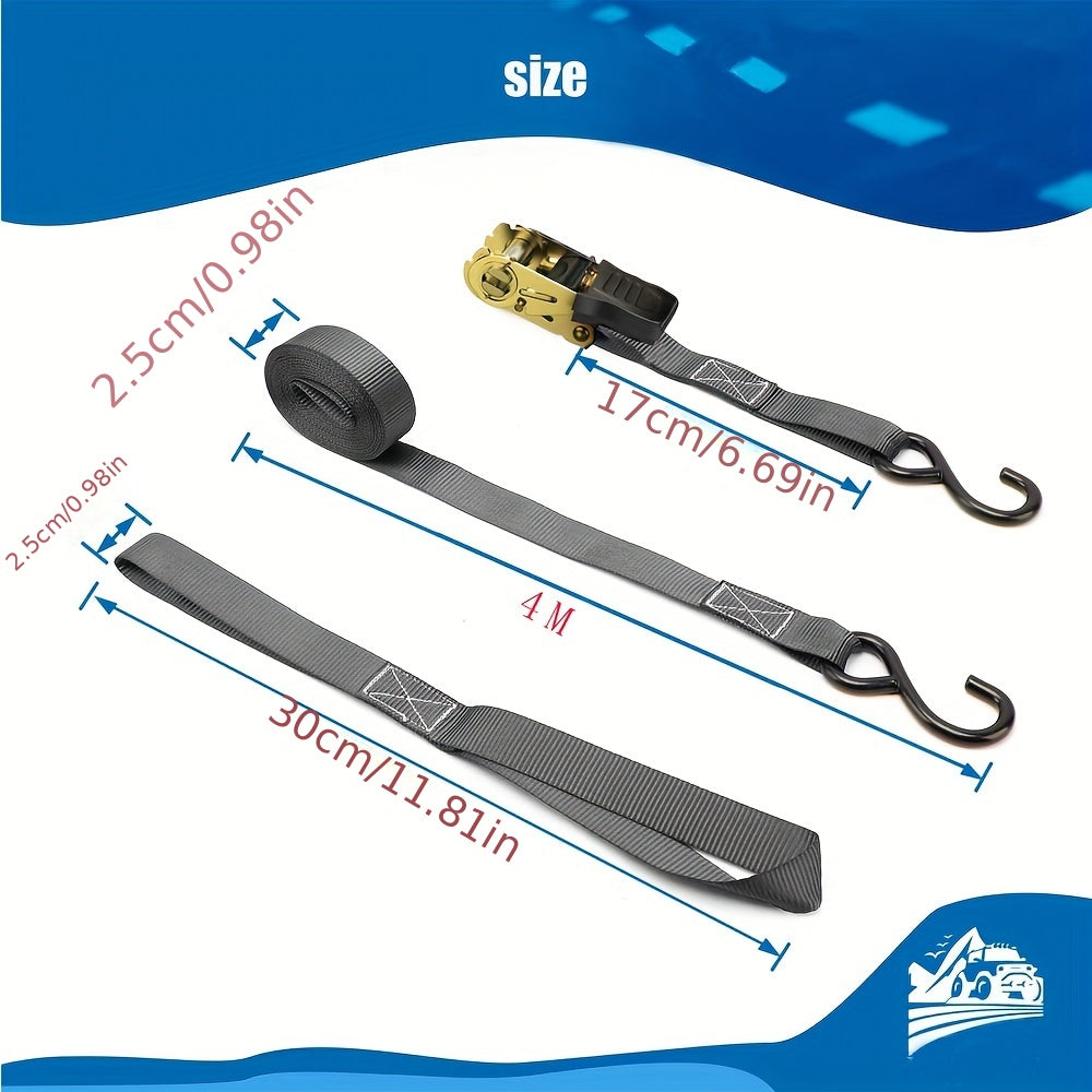 2pcs Ratchet Strap 2 1in Wide Luggage Bundle Strap Total Length 4m 157in