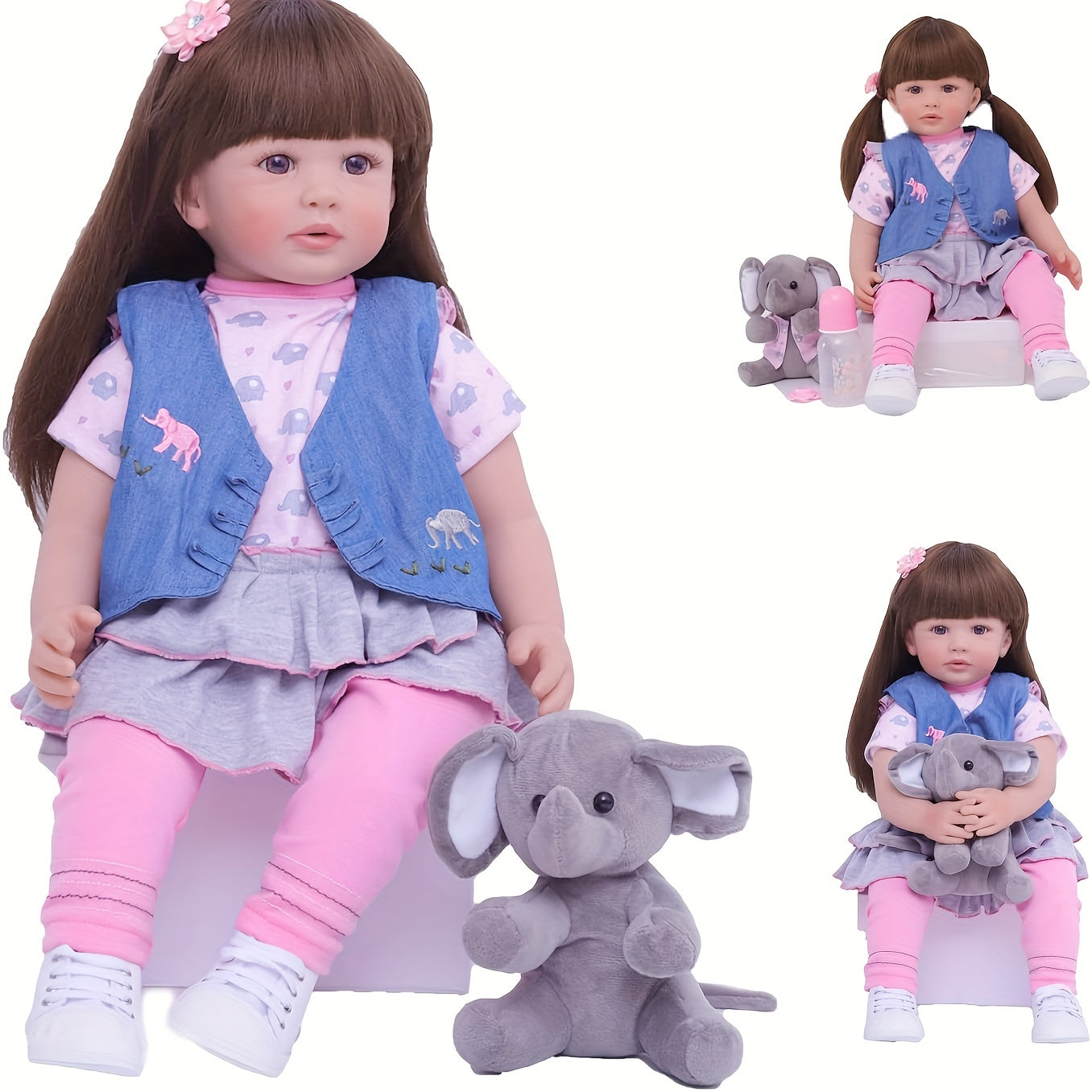 22 Inch Reborn Silicone Real Baby Toddler Doll Soft Reborn Girl Doll