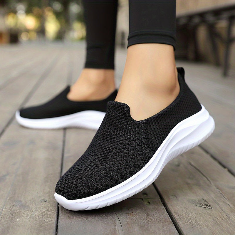 Women's Breathable Knit Sneakers Lightweight Slip On Shoes
