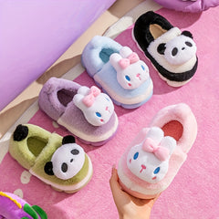 Furry House Shoes for Girls Soft Non-Slip Winter Walking Shoes