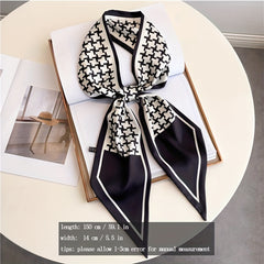 Geometric Print Silk Necktie & Hair Band Set