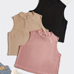 3-Pack Plus Size Ribbed Mock Neck Tank Set