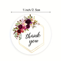 500pcs 4 Flowers Thank You Stickers Round Scrapbooking Sealing Labels