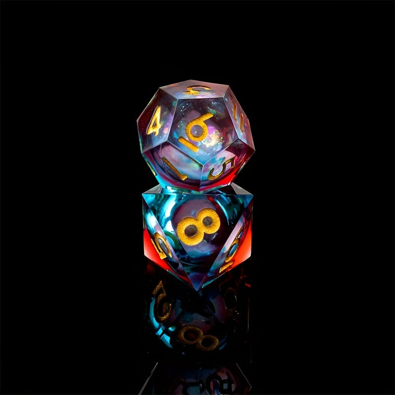 7pcs Resin Liquid Core Dice Set for Role Playing Board Game