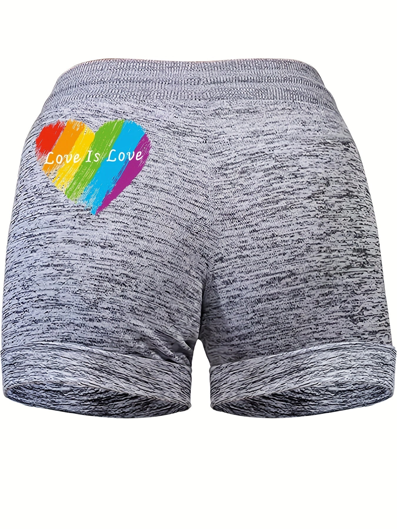 Rainbow Mouth Pattern Drawstring Shorts Casual Dual Pockets Shorts
