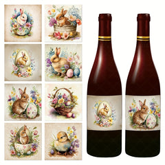 Easter Wine Bottle Sticker Rabbit Carnival Party Decoration Sticker