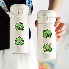 100pcs Green Dino Stickers - Waterproof DIY for Guitar, Phone