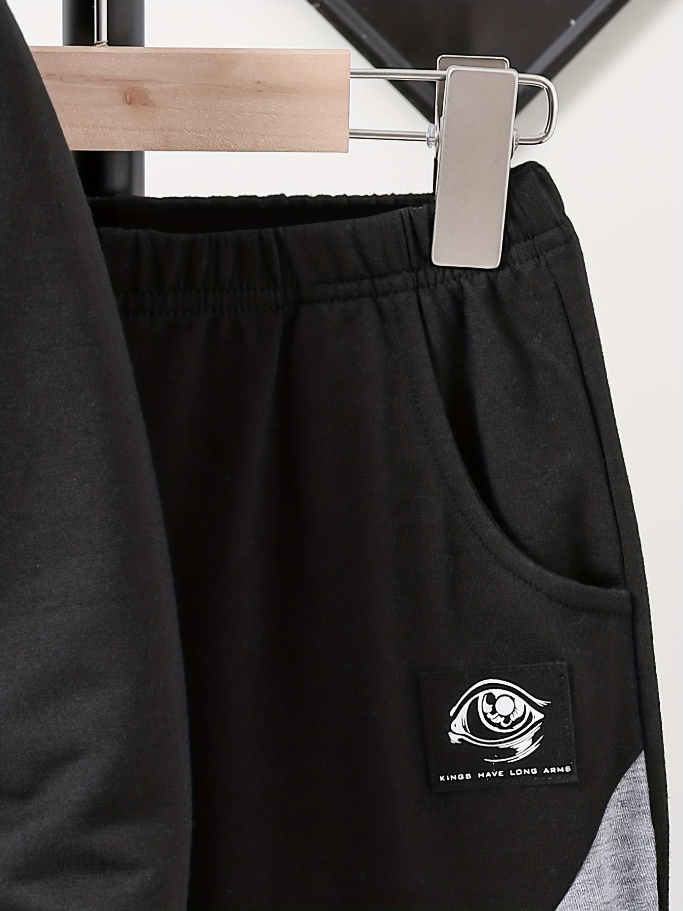 Toddler Boy's Clash 2pcs Hoodie & Sweatpants Set Cartoon Eye Graphic Outfit