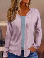 Eyelet Embroidered Open Front Cardigan
