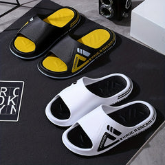 Men's Casual Non Slip Slides Open Toe Slippers for Indoor Outdoor Beach Shower