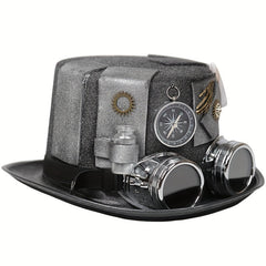 Steampunk Bottle Hat with Compass Goggle