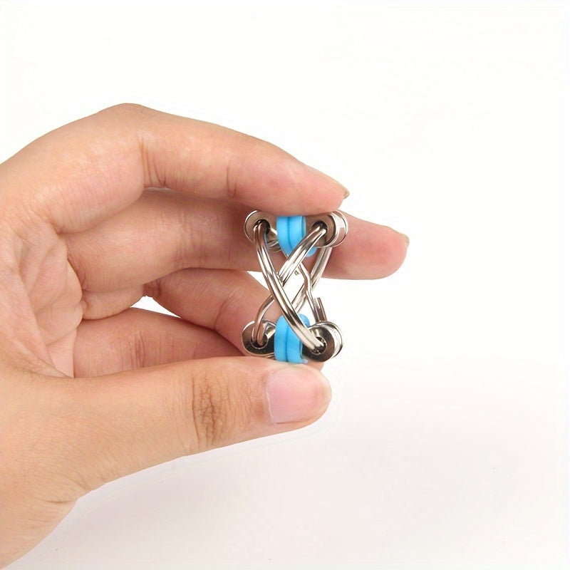 Metal Fidget Spinner Toy with Twisted Chain and Golden Rotating