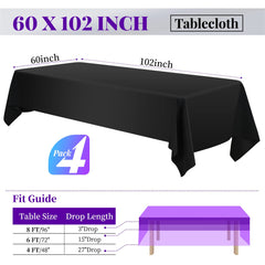 4pcs Elastic Table Cover Round Stretch Tablecloth Cocktail Fitted Tablecloths
