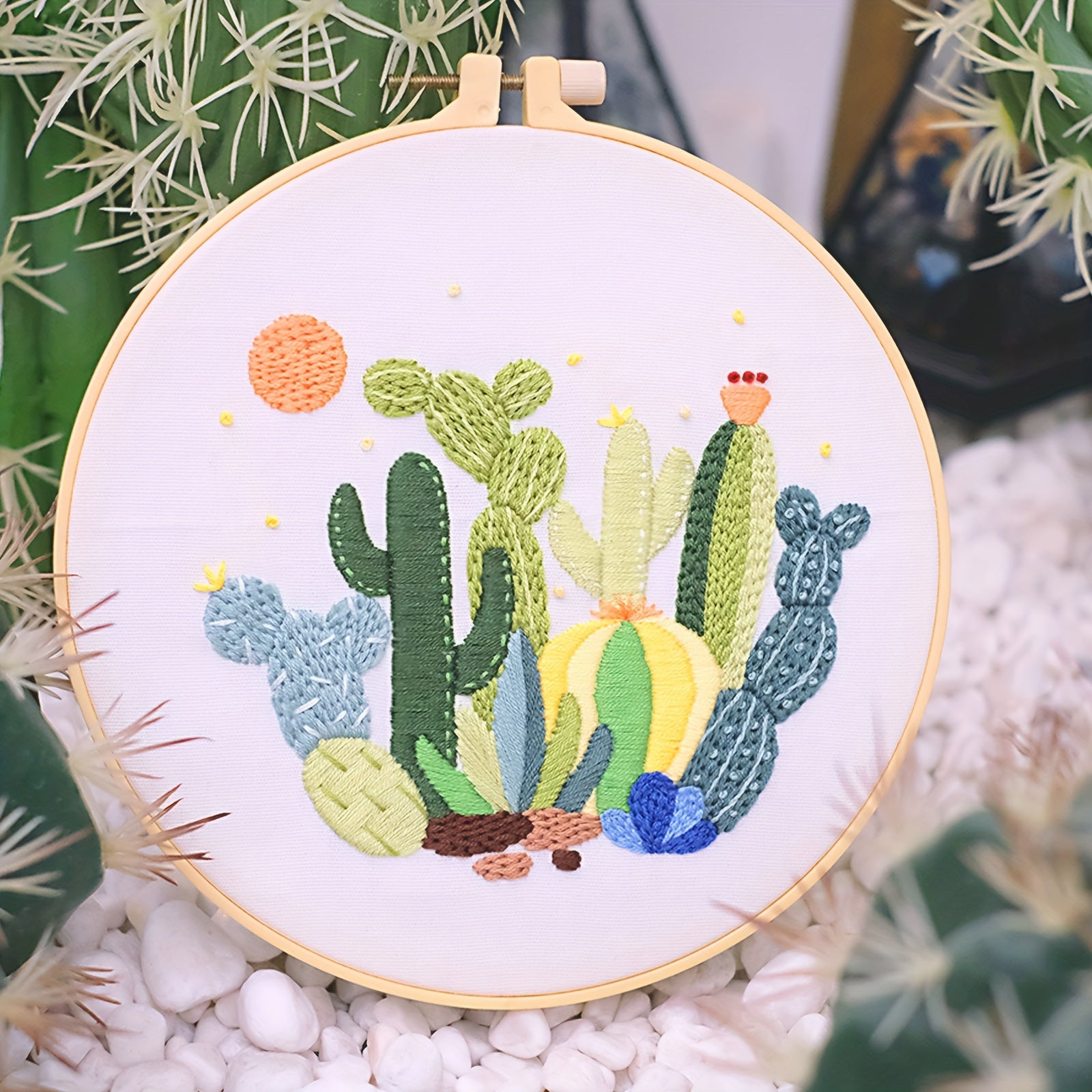 DIY Cactus & Mushroom Themed Embroidery Material Bag
