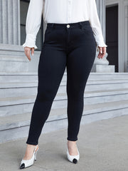 Button Fly Slim Fit High Stretch Jeans