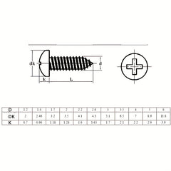 400 Sets 304 Stainless Steel Self-tapping Screws Woodworking